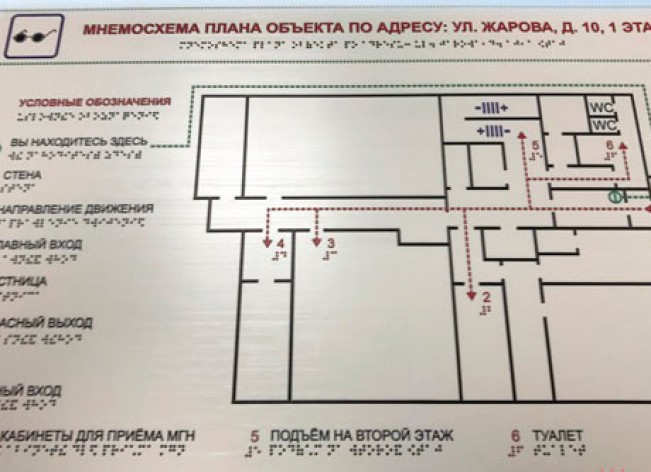 Информационно-тактильная мнемосхема 610х470 противоударная